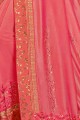 Ravishing Pink Georgette and silk saree