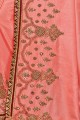 Stylish Pink Georgette and silk saree