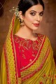 Gold,yellow Georgette and satin saree