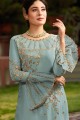 Sky blue Georgette Palazzo Suits