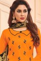 Orange Cotton Salwar Kameez