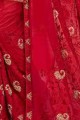 Contemporary Indian Red Georgette saree
