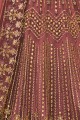 Onion pink Net Anarkali Suits