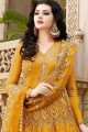 Musturd yellow Net Anarkali Suits