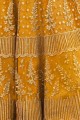 Mustard yellow Net Anarkali Suits