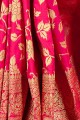 Ravishing Fuschia pink Art silk saree