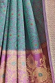 Purple,blue Art silk saree
