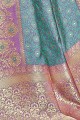 Purple,blue Art silk saree