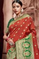 Red,green Art silk  saree