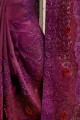 Purple Georgette and silk saree