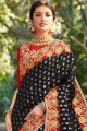 Attractive Black Jacquard and silk saree