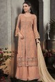 Peach Georgette Palazzo Suits