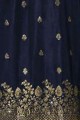 Navy blue Georgette and satin Sharara Suits
