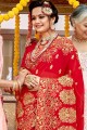 Luring  Indian Red Georgette saree