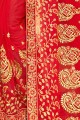 Fascinating Indian Red Georgette saree