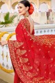 Classy Indian Red Georgette saree