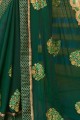 Pine green Chiffon saree