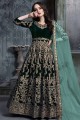 Dark green Velvet Anarkali Suits