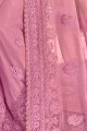 Classy Pink Chiffon saree