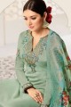 Pastel green Georgette and satin Palazzo Suits
