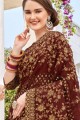 Brown Brasso and georgette saree