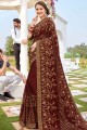 Brown Brasso and georgette saree