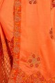 Orange Brasso and silk saree