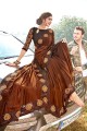 New Brown Georgette and satin saree