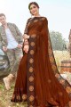 New Brown Georgette and satin saree