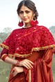Ravishing Red Lycra saree