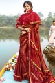 Ravishing Red Lycra saree