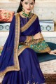 Latest Ethnic Royal blue Chiffon and satin saree