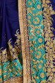 Latest Ethnic Royal blue Chiffon and satin saree
