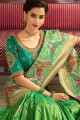 Magnificent Light green Art silk saree