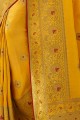 Indian Ethnic Yellow Art silk saree