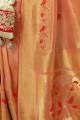 Admirable Peach Art silk saree