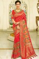 Beautiful Art silk saree in Red