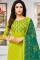 Parrot green Cotton Salwar Kameez