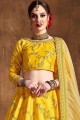 Attractive Yellow Art silk Lehenga Choli
