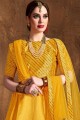 Designer Yellow Art silk Lehenga Choli