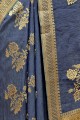 Stunning Navy blue Art silk saree