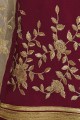 Maroon Georgette Palazzo Suits