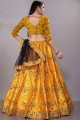 Gorgeous Yellow Satin and silk Lehenga Choli