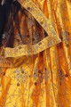 Gorgeous Yellow Satin and silk Lehenga Choli