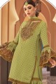 Light green Georgette Sharara Suits