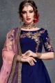 Latest Ethnic Royal blue Satin and silk Lehenga Choli