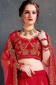 Designer Red Silk Lehenga Choli