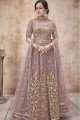 Dusty pink Net Anarkali Suits