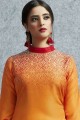 Orange Cotton Salwar Kameez