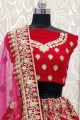 New Rani pink Velvet Lehenga Choli